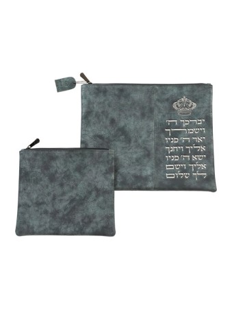סט תיקי טלית ותפילין דמוי עור מא... | תיקי טלית ותפילין